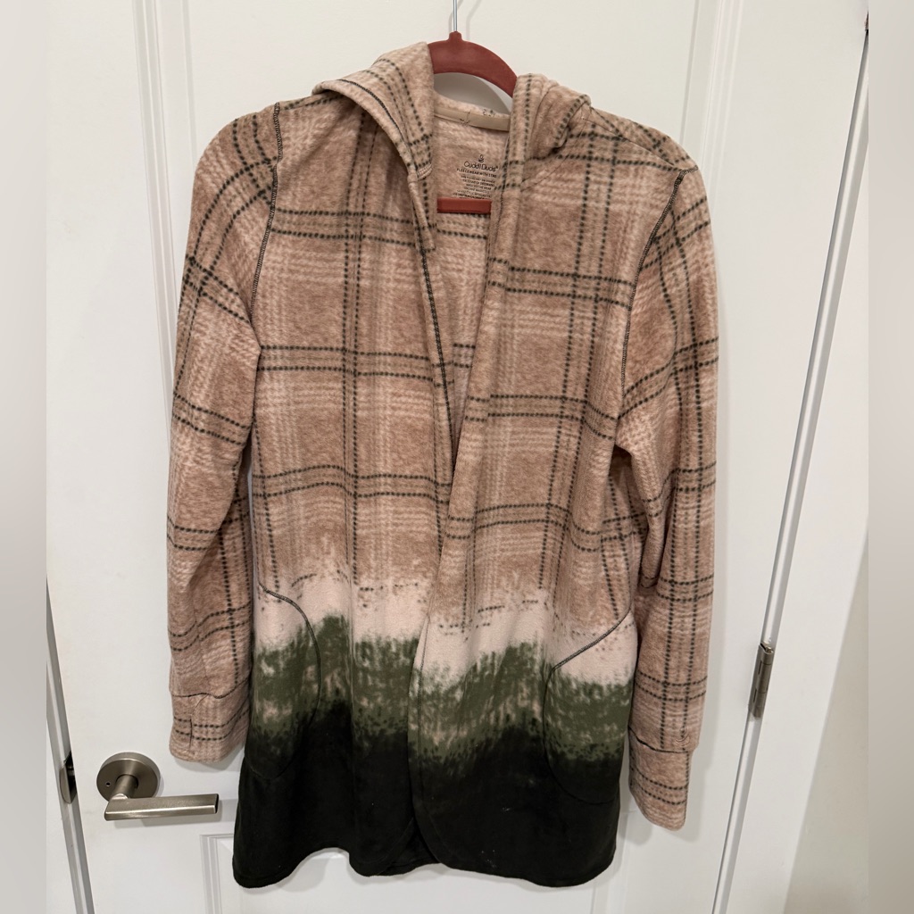 Cuddl Duds Cozy Hooded Plaid Fleecewear